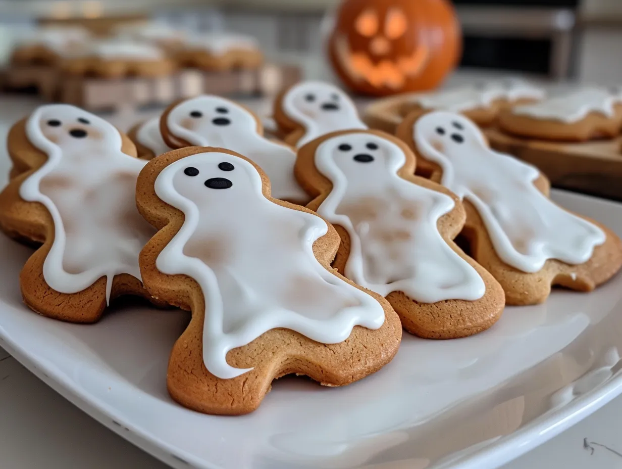 Spooky Ghost Pumpkin Cookies Display